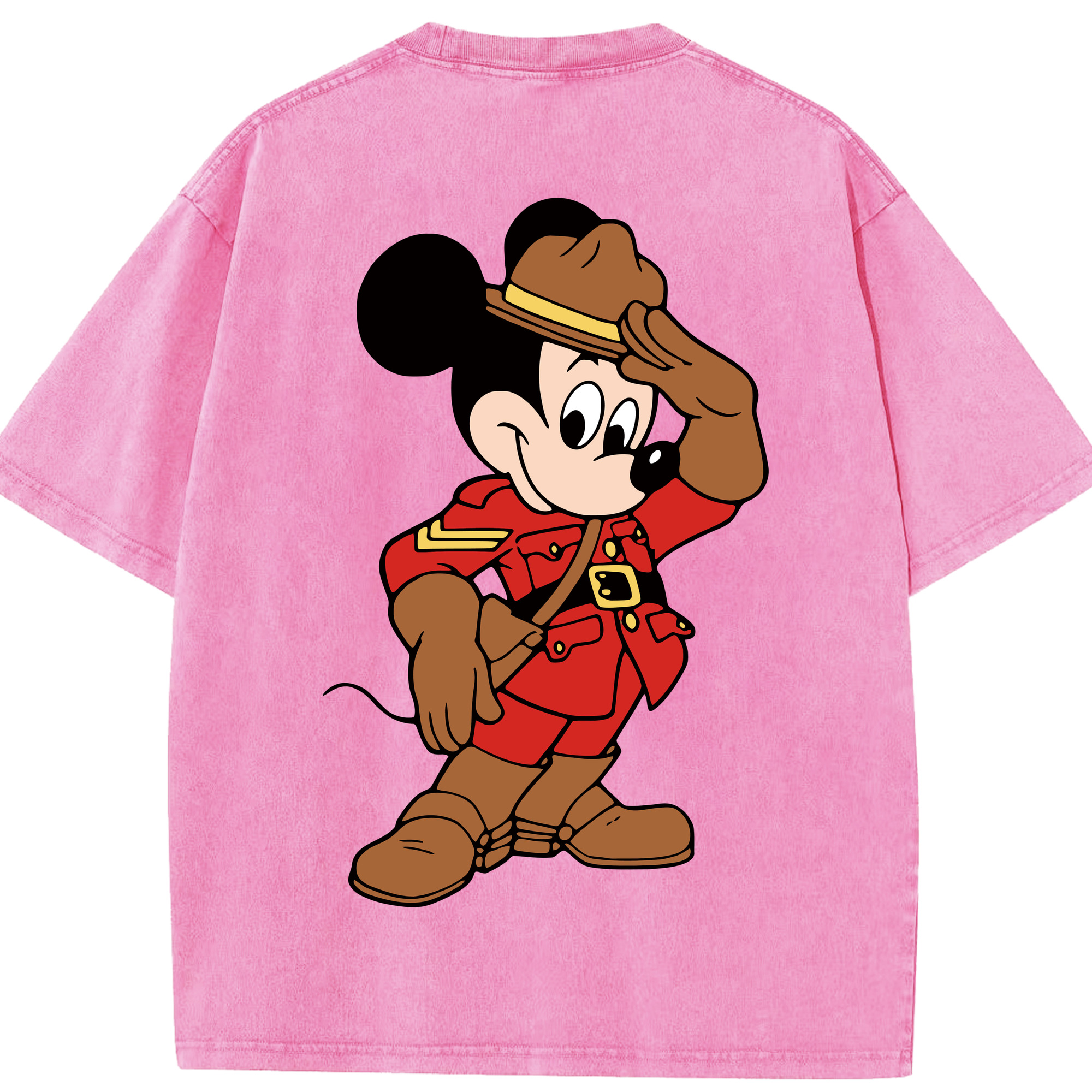 （画像用） ミッキーマウス Mickey Mouse 綿100% ヴィンテージ風 半袖Tシャツ（背面プリント）